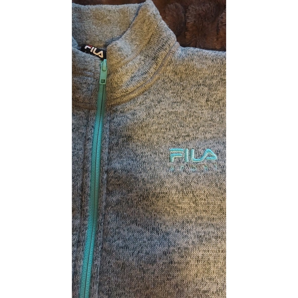 Fila Sport Grey Sweater-Size‎ Large Full Zip women's fleece #221C - Picture 8 of 8